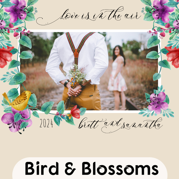 Birds and Blossom photo borders, mixbook, photo collage designs, photo frames, ornate flair, lesley smitheringale